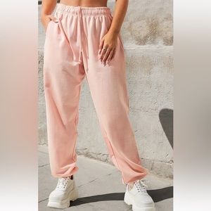 NEW Pretty Little Thing Petite Dusty Pink Casual Joggers - Size US 2